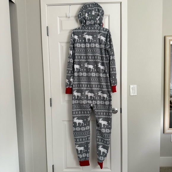 Tipsy Elves Men's Grey Moose Fair Isle Christmas Onesie Jumpsuit Size XS - NWOT - Picture 11 of 11